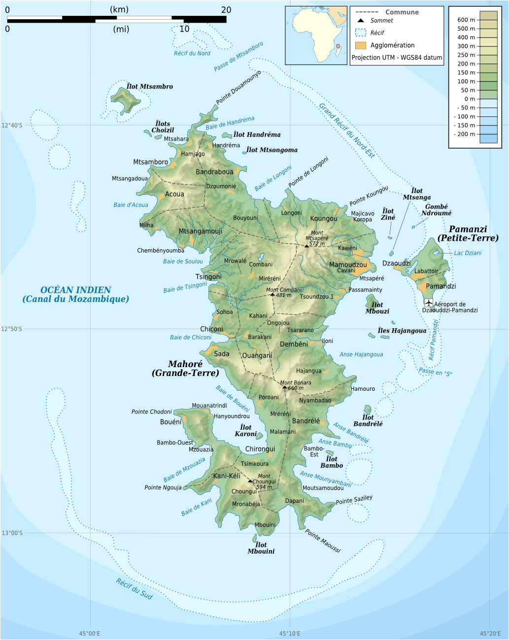 Mayotte Topographic Map
